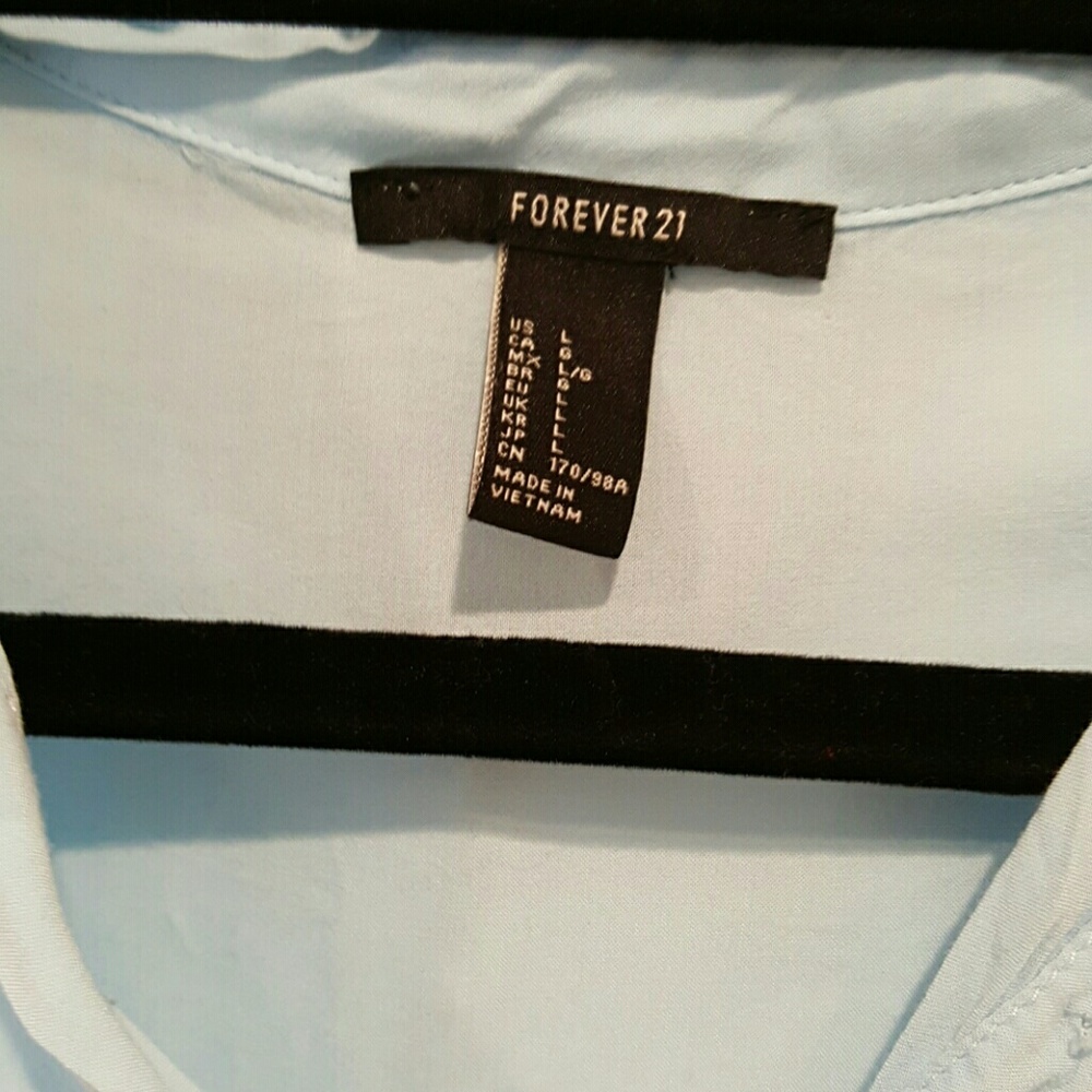 DONATED Light Blue Loose Buttoned Blouse - Picture 2 of 3