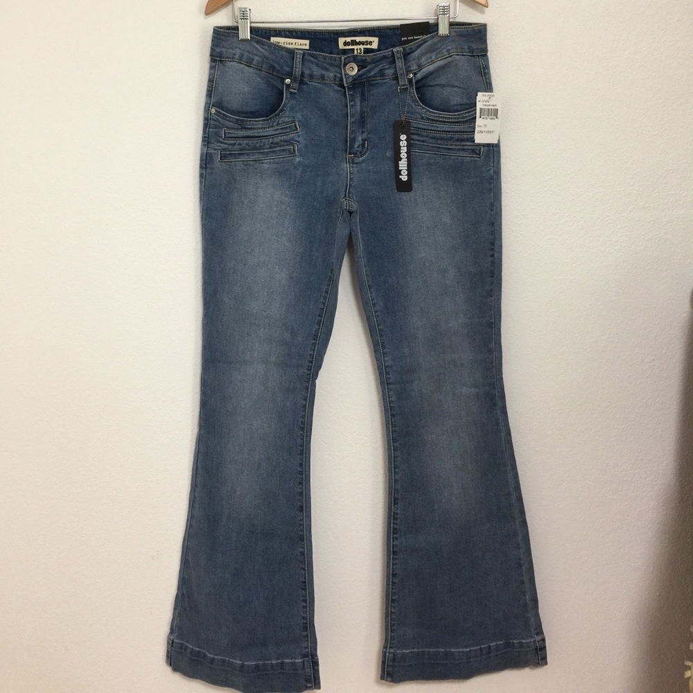 Size 13 Dollhouse low-rise flare jeans