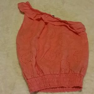 Adorable ruffled one shoulder Express top size S