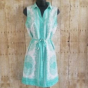 Sale!* The Limited Teal Paisley Belted Shift Dress