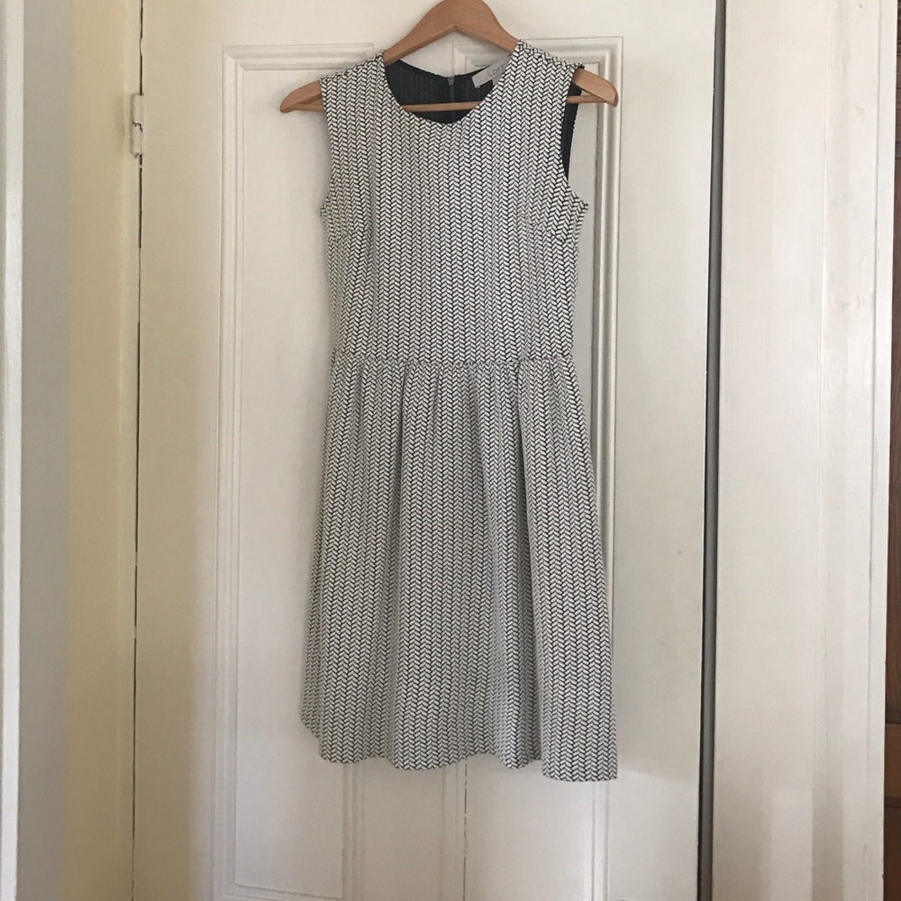 Ann Taylor Loft cotton black and white dress