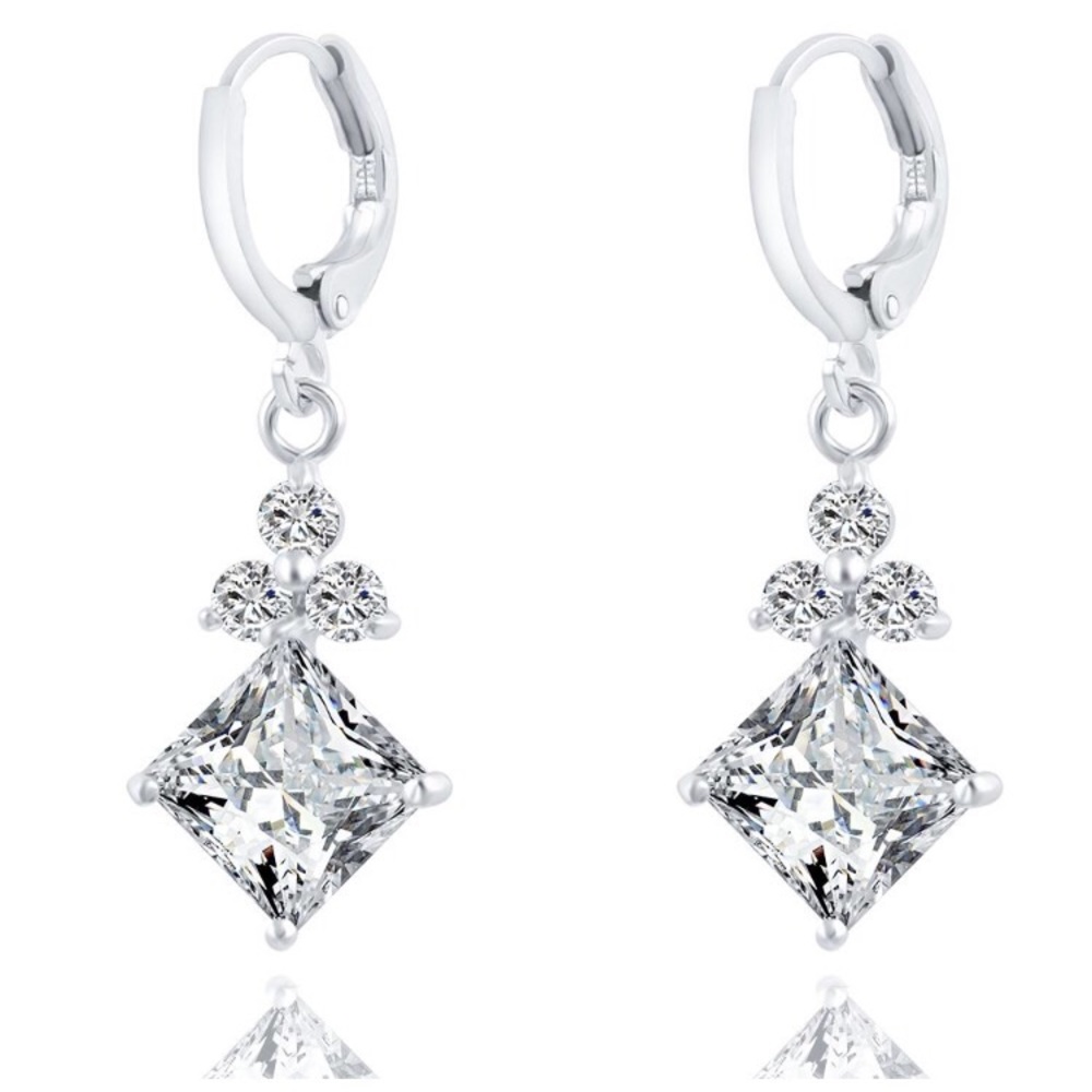 Geometric Crystal Earring - Picture 2 of 2