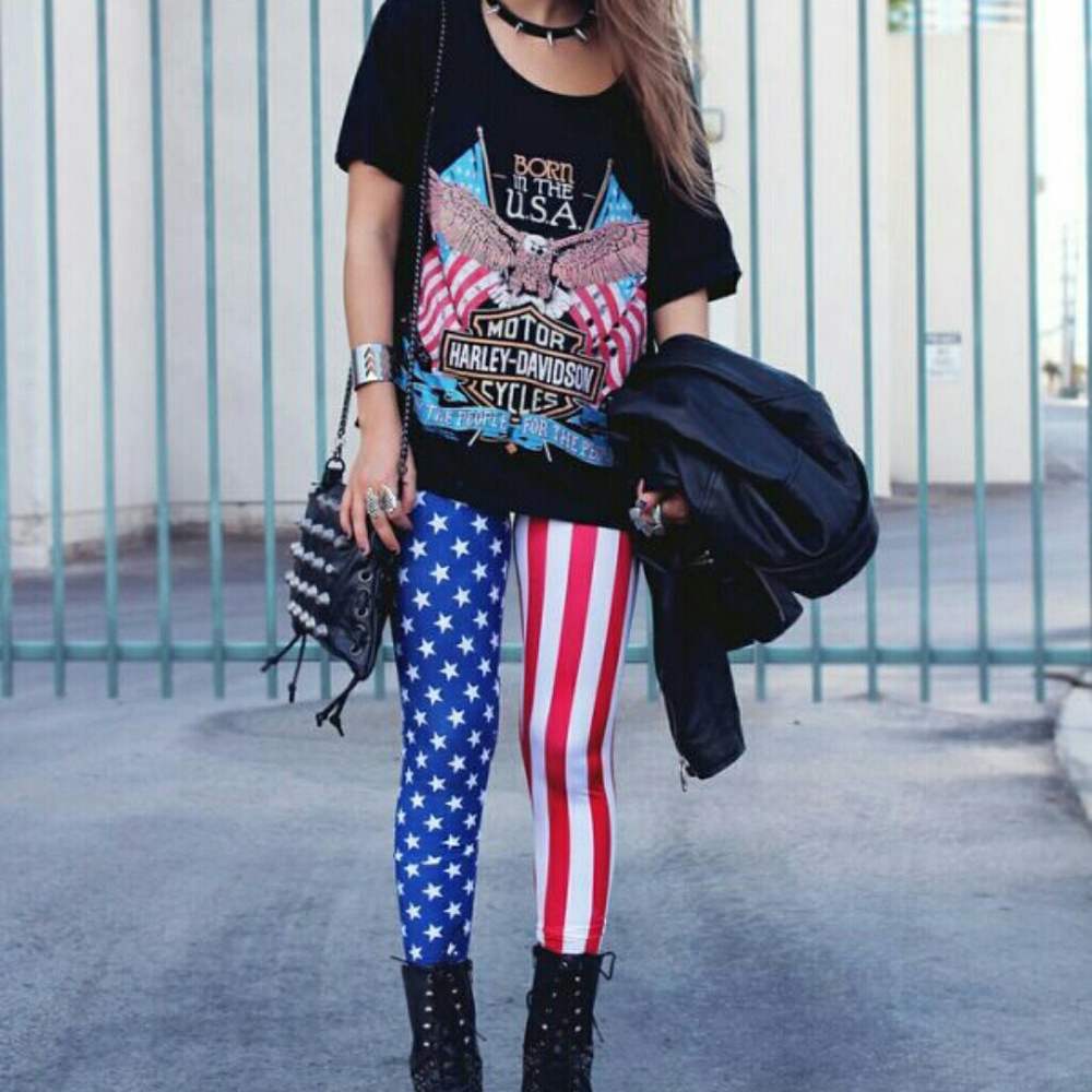 American Flag Leggings