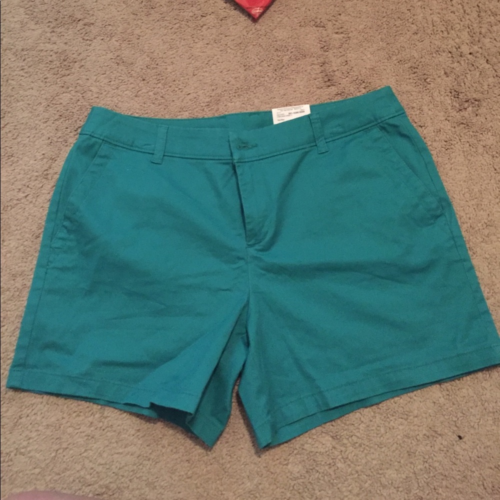 Teal blue classic chino shorts