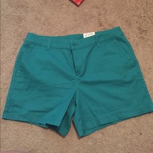 Teal blue classic chino shorts