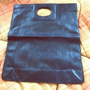 100% leather handheld satchel