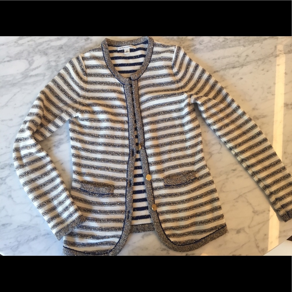 Banana Republic striped sweater jacket/blazer