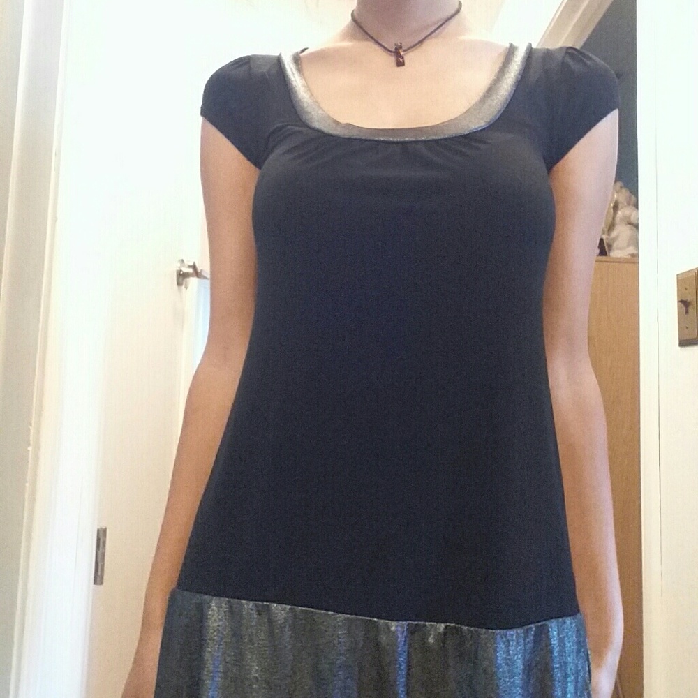 Dress Top Black Silver Bottom