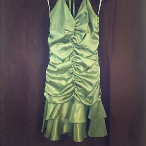 Ruffled & ruched Jessica McClintock cocktail dress