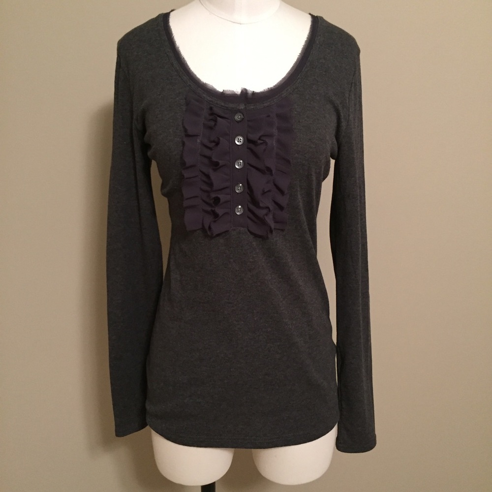 NWOT Banana Republic gray long-sleeve top