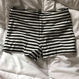 Black and white shorts