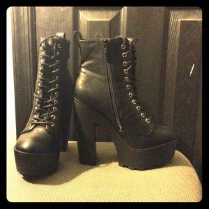 Punk rock heel boots