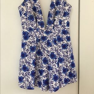 Blue floral romper