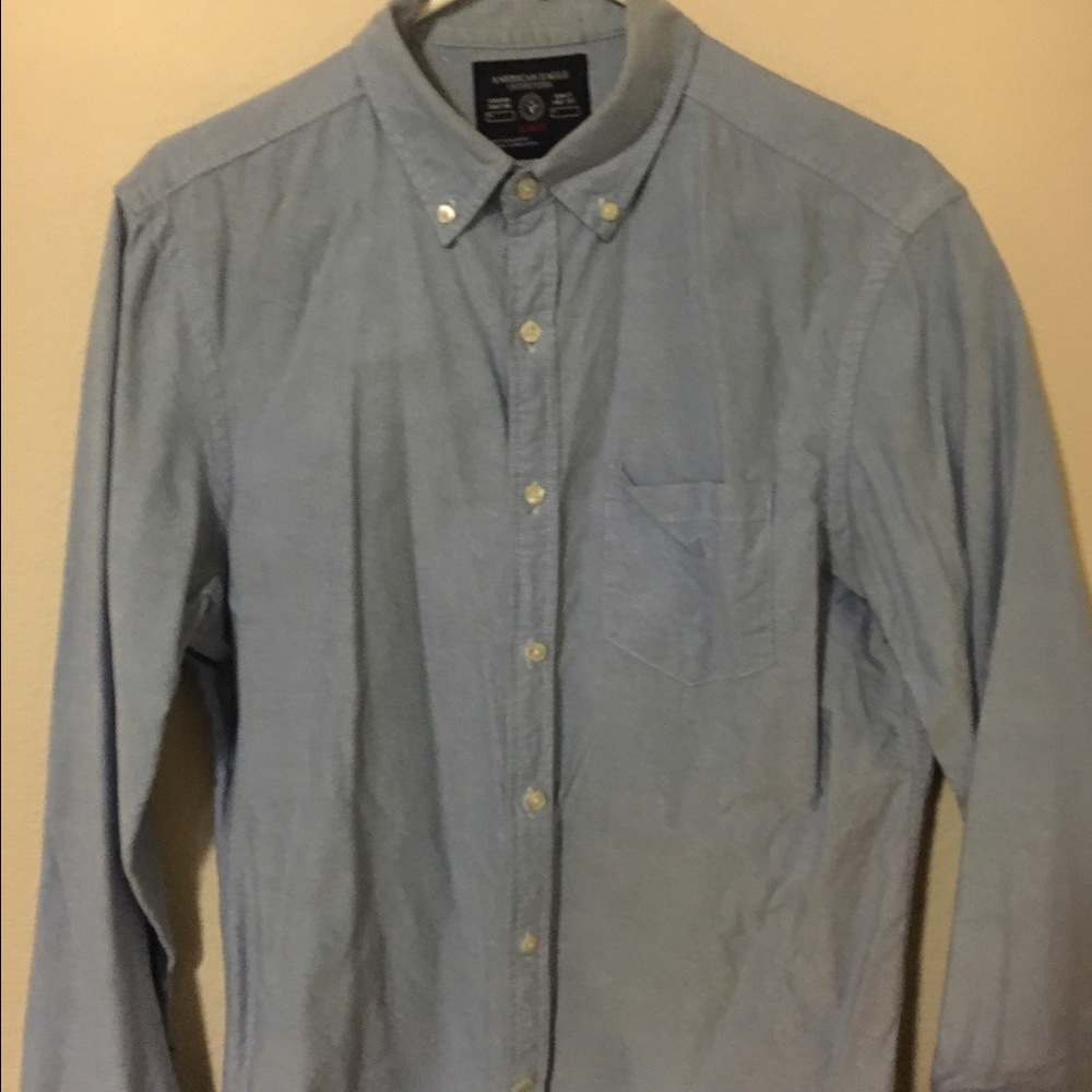 Blue American eagle button up