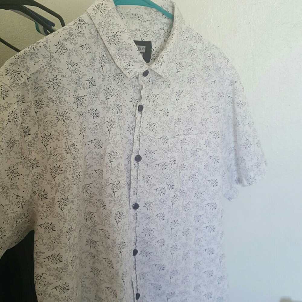 White bandana design short sleeve button up
