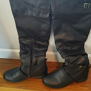 Over the knee leather boots