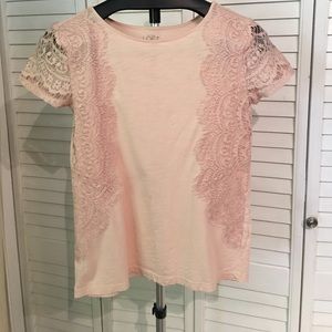 Blush Lace T shirt from Ann Taylor Loft