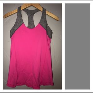 Lululemon pink and gray racerback tank