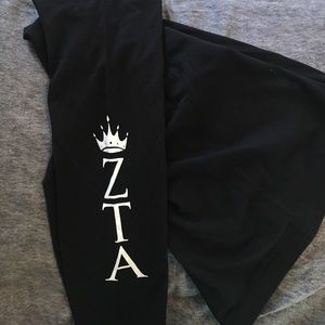 Black ZTA ( Zeta Tau Alpha ) Leggings