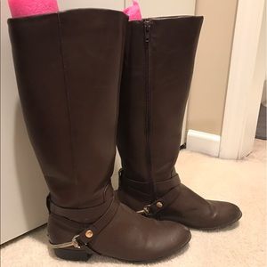 Brown riding boots