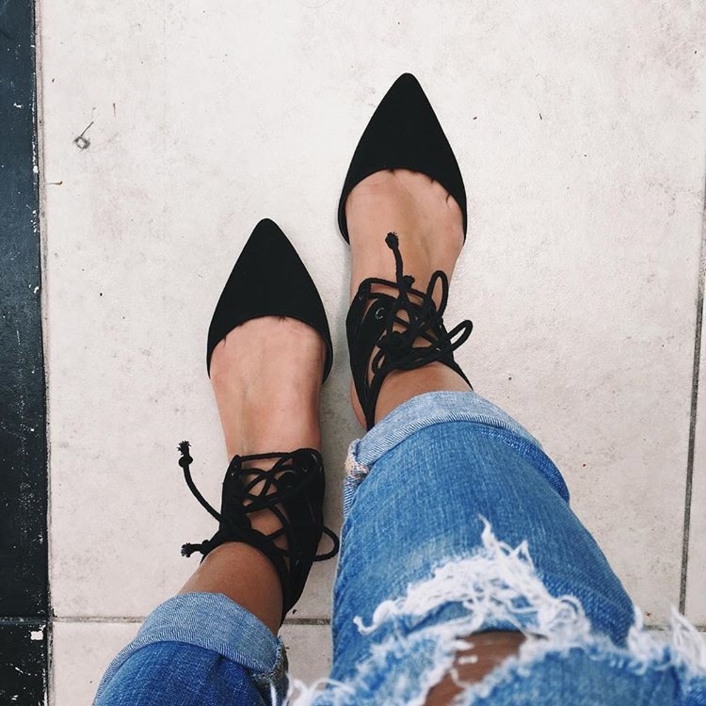 Lace up flats