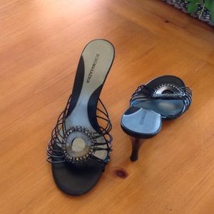 BCBG Maxazria Black Strappy w/Pave Buckle