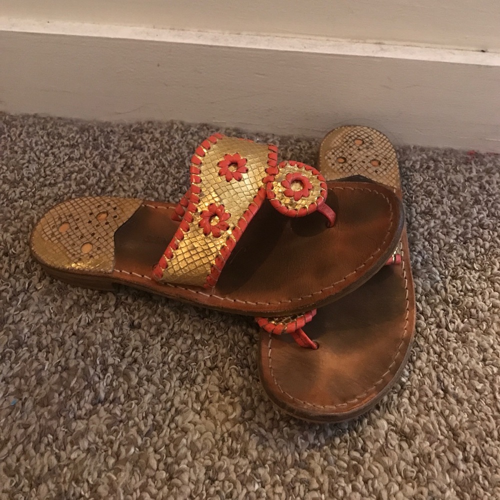 Pink and Gold Jack Rogers Sandals