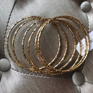 NWT, 6 gold bangle bracelets