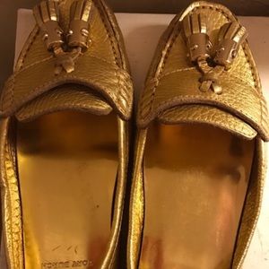 Tory Burch Gold Loafers NWOT
