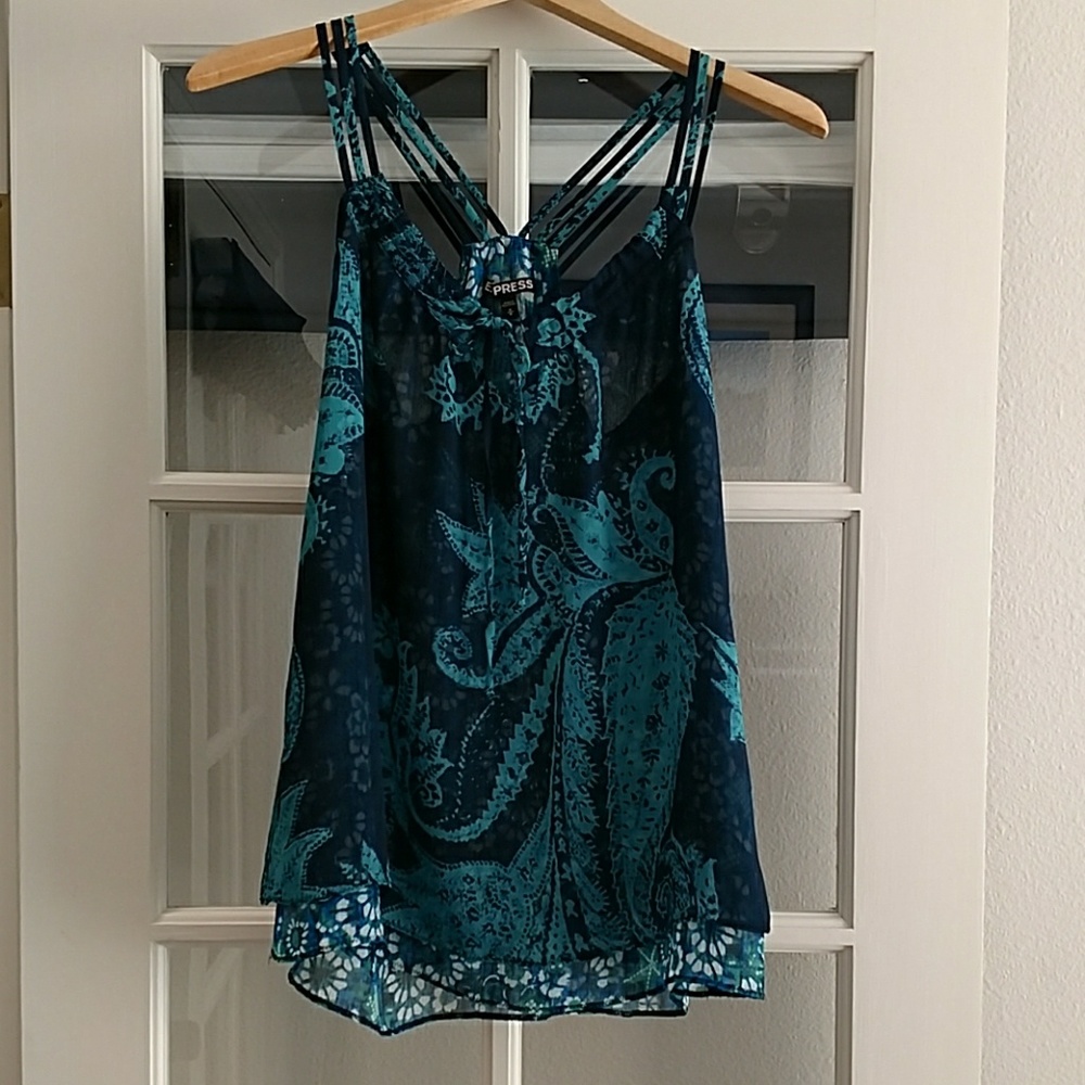 Navy Blue and Teal Tank Top