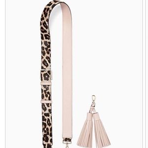 kate spade leopard and blush strap and tassel set