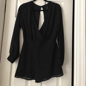 Open back long sleeve romper