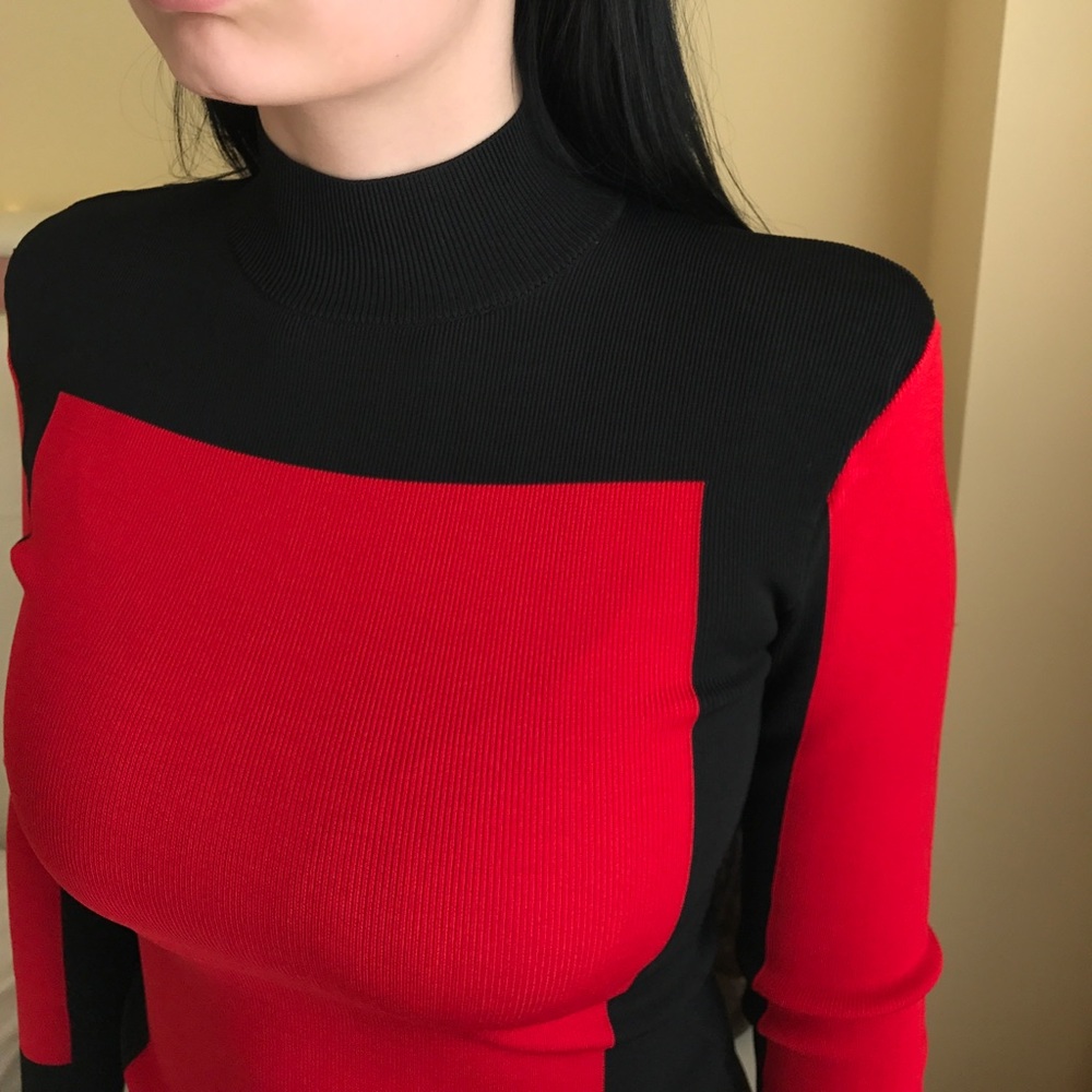 Balmain x H&M Colorblock Turtleneck Dress