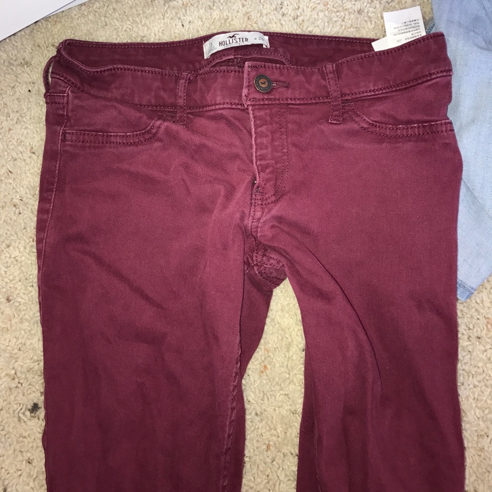 Burgundy Hollister Skinny Jeans