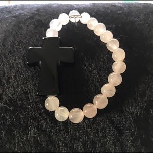 Handmade black cross bracelet