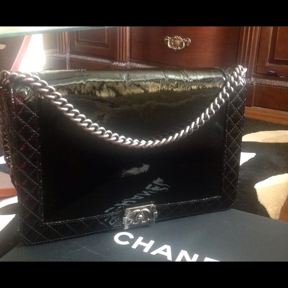 ‼️SOLD‼️ Chanel boy patent leather reverso maxi XL - Picture 7 of 7