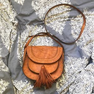 Steve Madden brown leather cross body bag