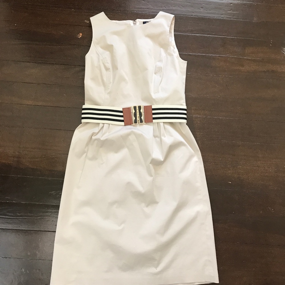 BROOKS BROTHERS Sleeveless Structured Khaki Dress
