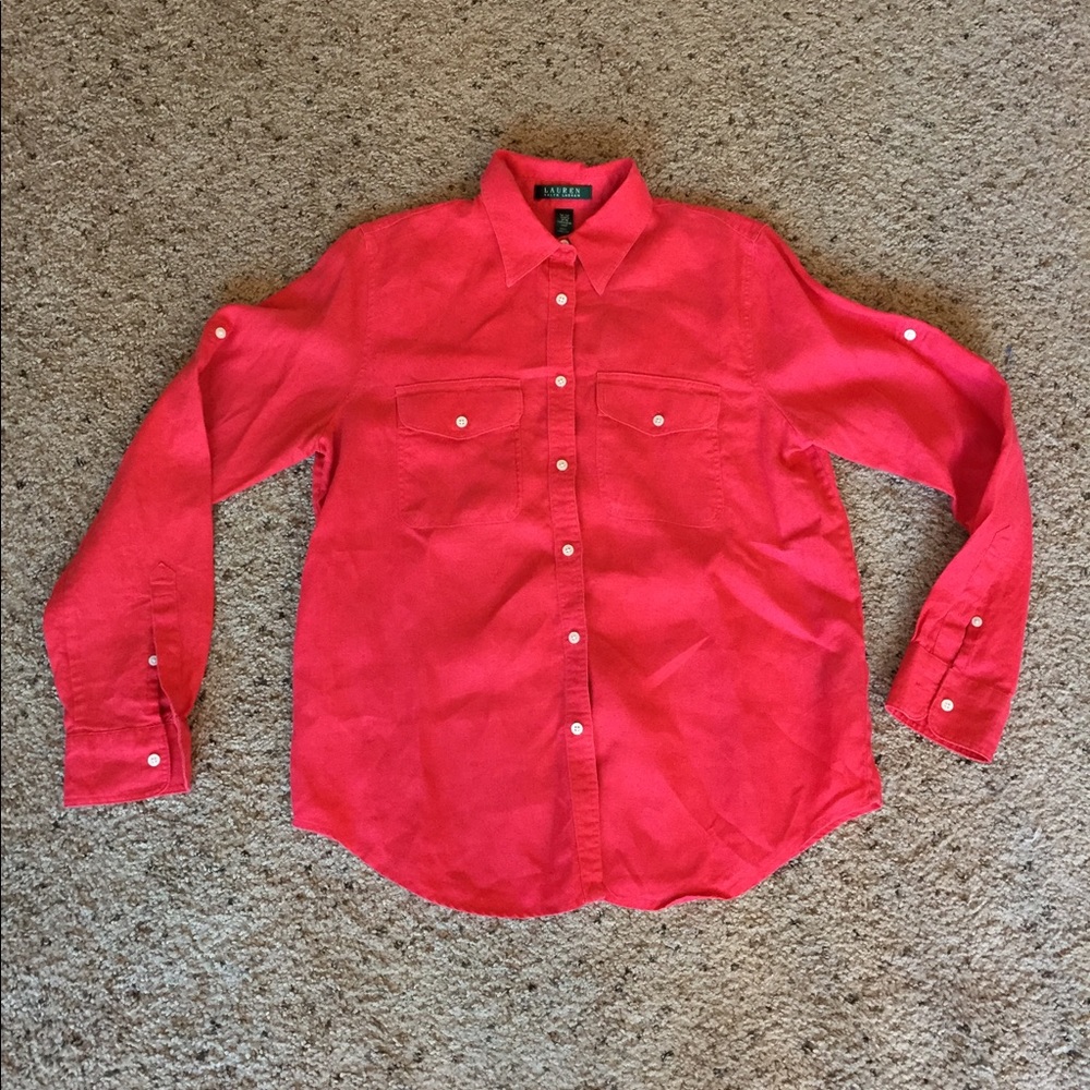 ❌SOLD❌ Lauren by Ralph Lauren linen red medium