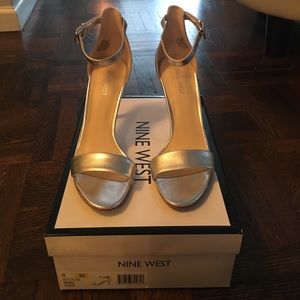 Silver  Nine West heels size 8M