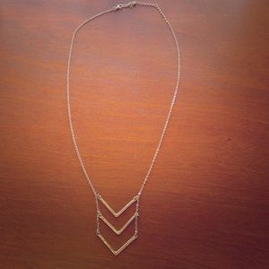 Silver chevron necklace