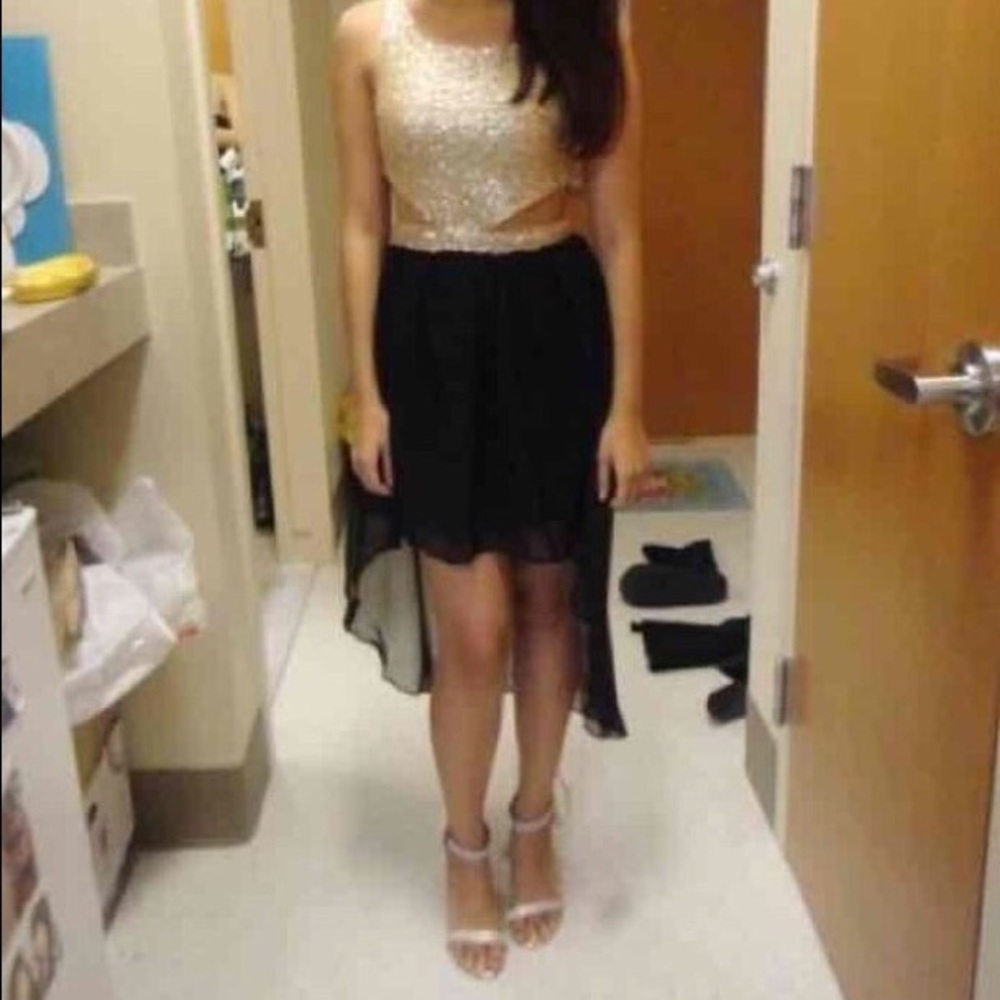 ASOS gold and black dress