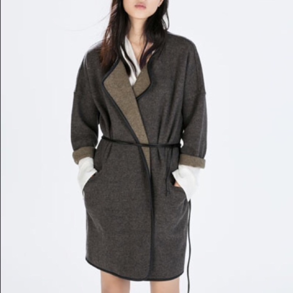 Zara NWT wool wrap coat