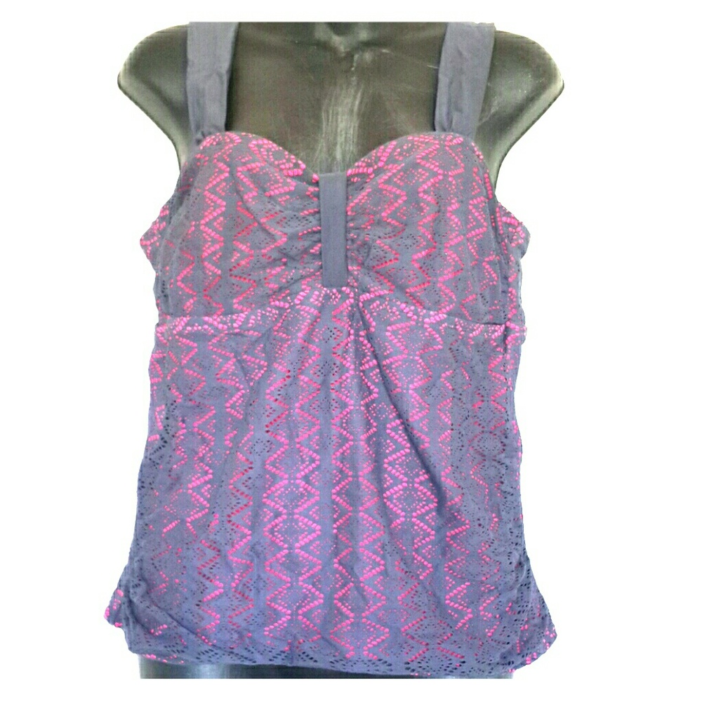 Swim top  pink and dark blue