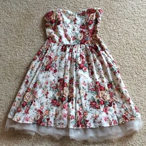 Floral print sweetheart dress