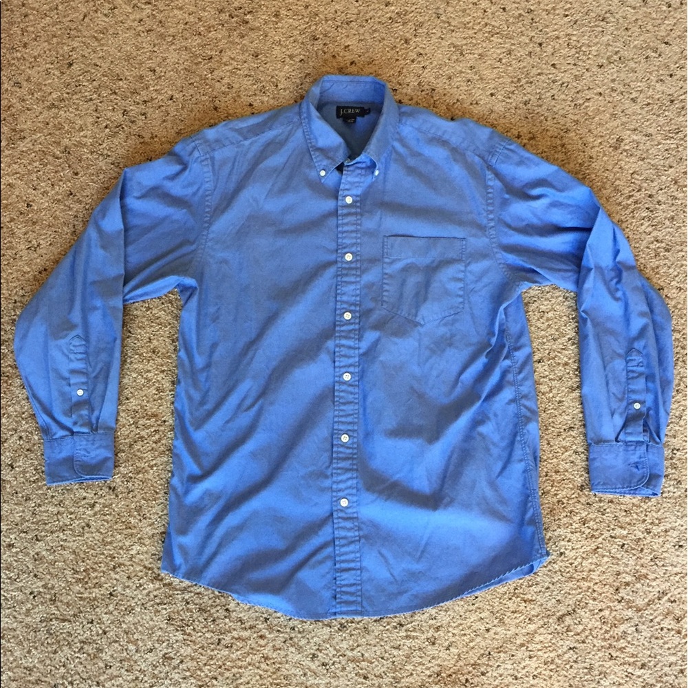 J. Crew Blue Cotton Medium Button Down Shirt