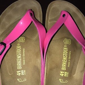 Patent leather pink Birkenstocks