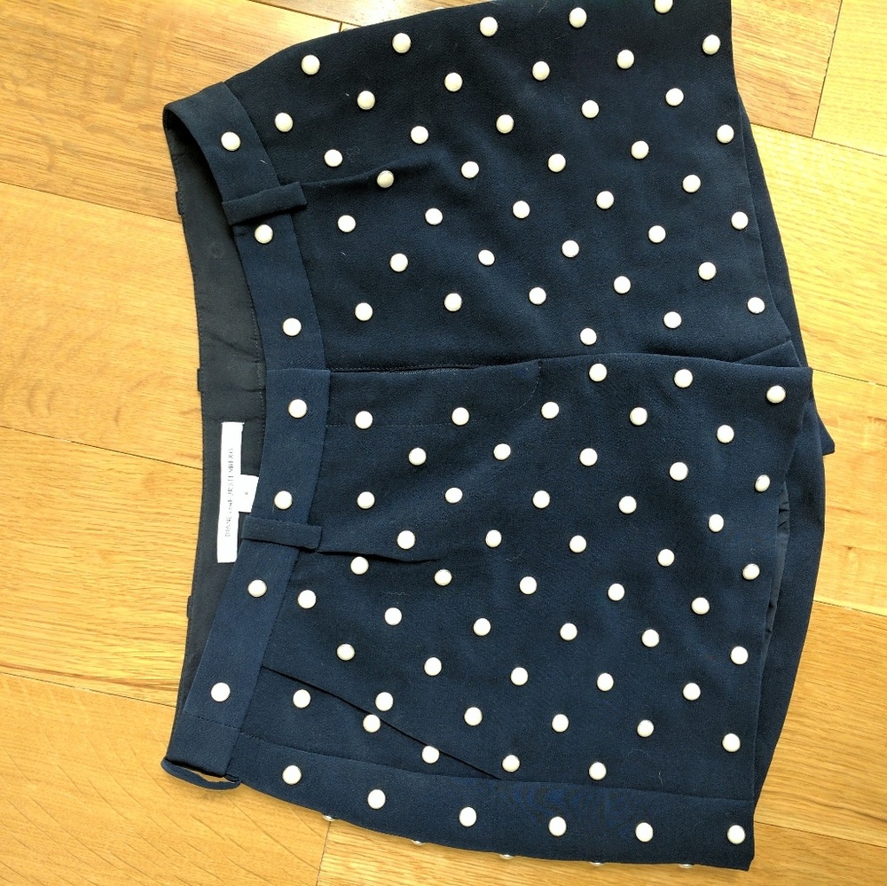 DVF pearl studded navy shorts - Picture 2 of 4