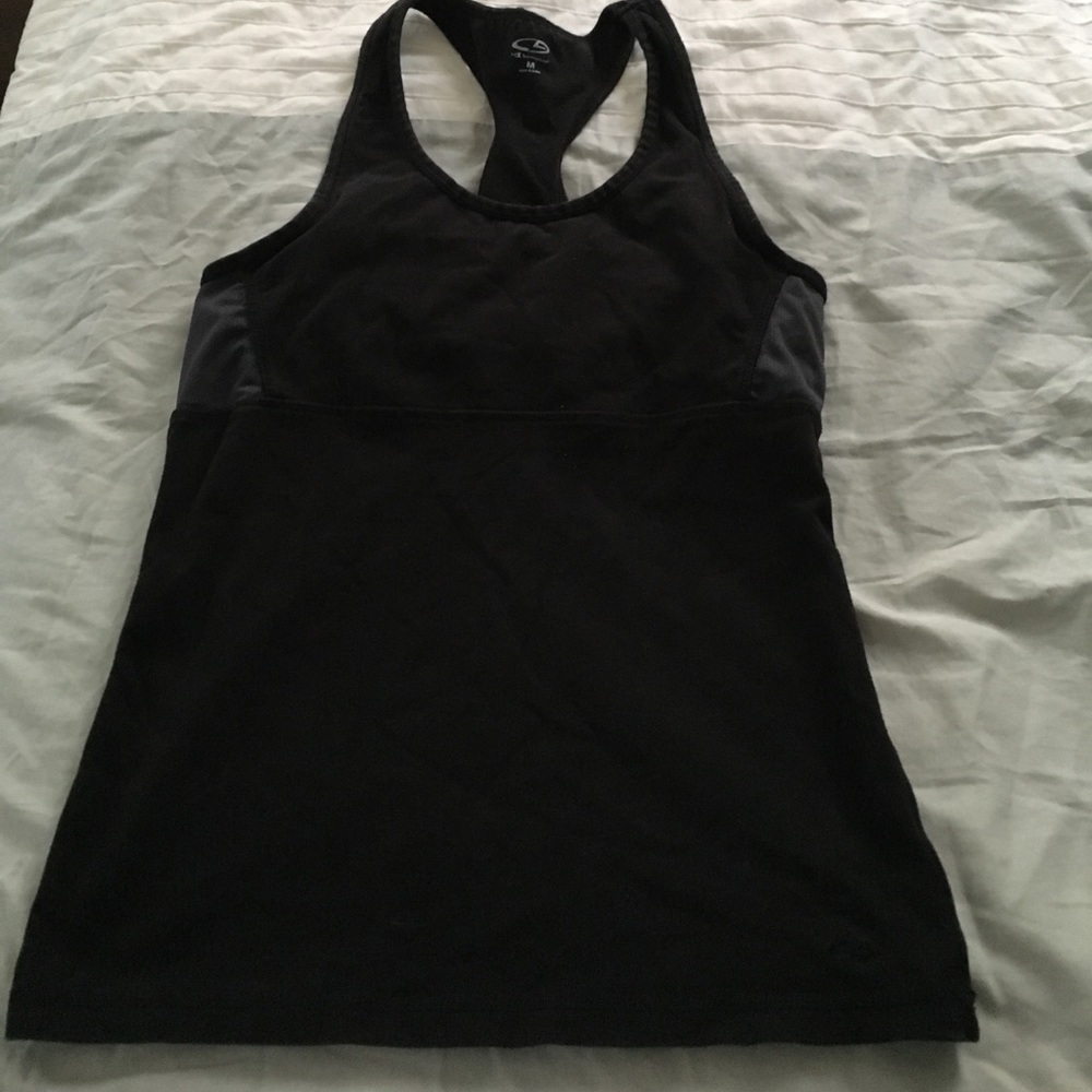 Black and gray exercise top