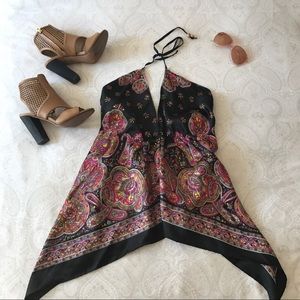 Silky paisley backless top